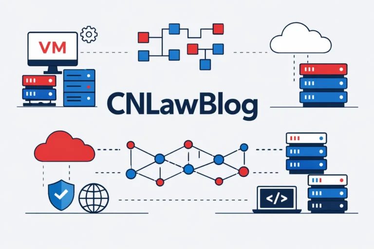 CNLawBlog cloud infrastructure and server network illustration