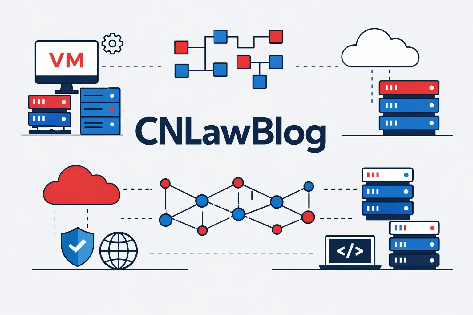 CNLawBlog cloud infrastructure and server network illustration