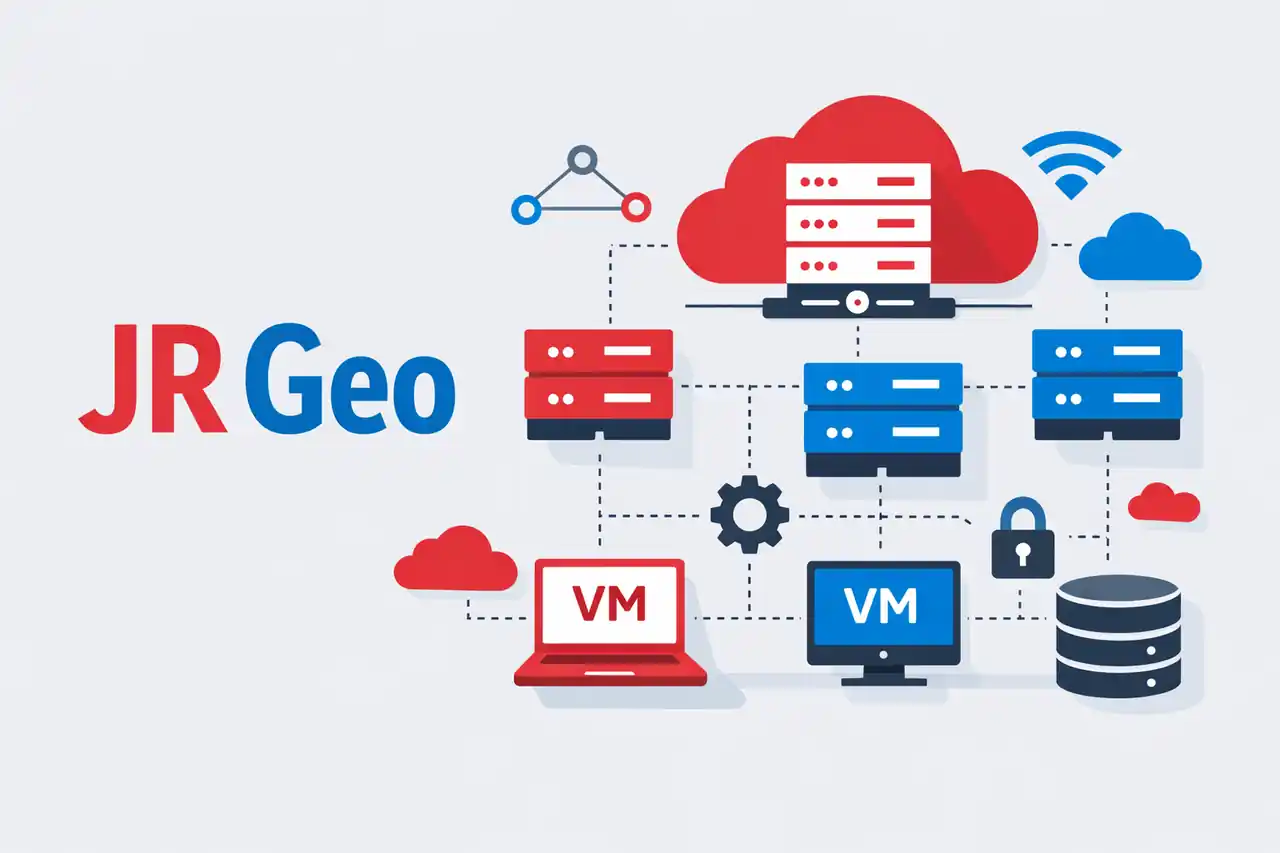 JR Geo cloud servers and virtual machines illustration