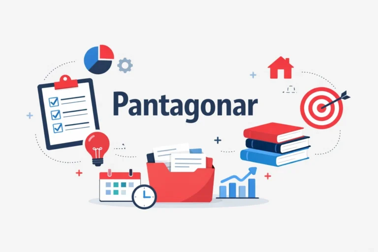Pantagonar concept illustrated with organization and planning icons