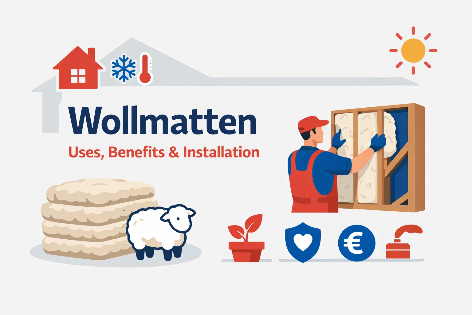Wollmatten wool insulation mats used in home and garden
