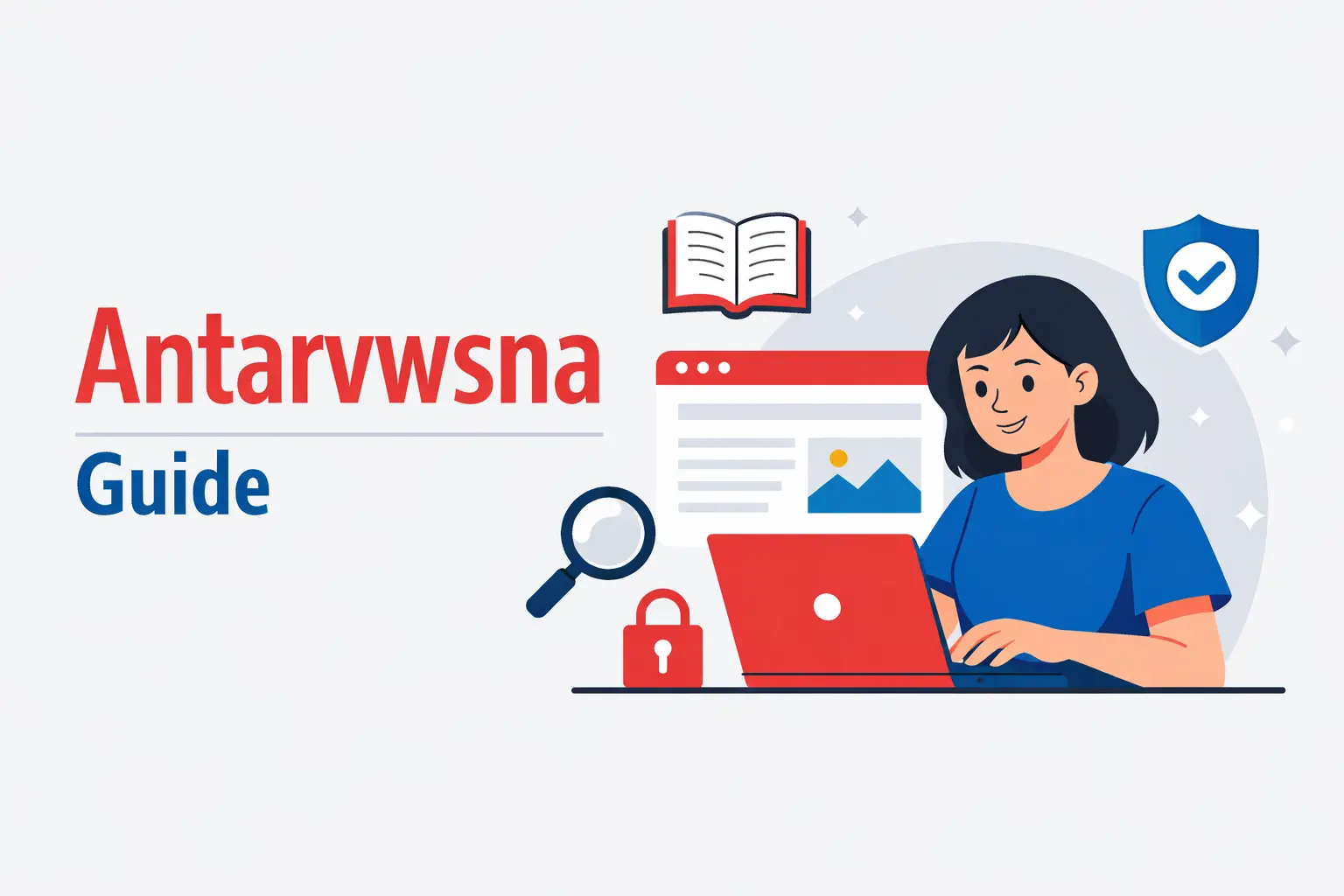 Antarvwsna guide illustration showing online story browsing and safe access tips
